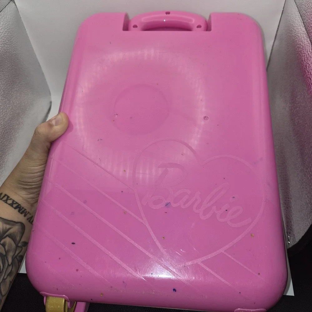 Barbie Rolling Suitcase Travel Playset Carry On Luggage Removable Insert...